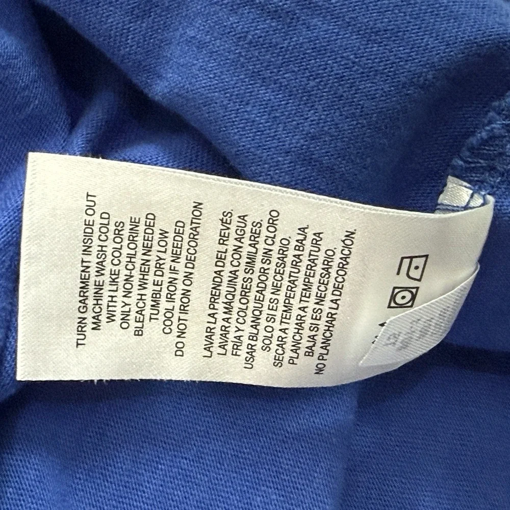 Champion T-Shirt Mens S Bright Blue 100% Cotton Logo Crew Neck Short Sleeve - Picture 5 of 7